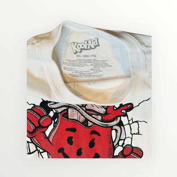 Kool-Aid Man Long Sleeve Graphic Tee XXL Cream Cotton Crewneck Retro Design - Picture 6 of 9